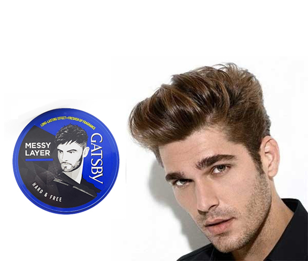 Wax Tạo Kiểu Tóc  Messy Layer Phong Cách Lãng Tử Hard &amp; Free + Tặng Reuzel Grooming Tonic - Chính hãng - GATSBY STYLING WAX 75G