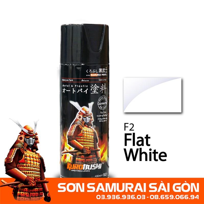 Sơn SAMURAI KUROBUSHI F2 MÀU TRẮNG MỜ chính hãng dành cho xe máy