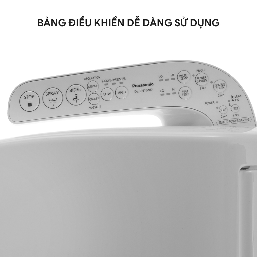 Nắp bồn cầu điện tử thông minh Panasonic DL-EH10VG-W Kháng Khuẩn và Tiết kiệm điện 