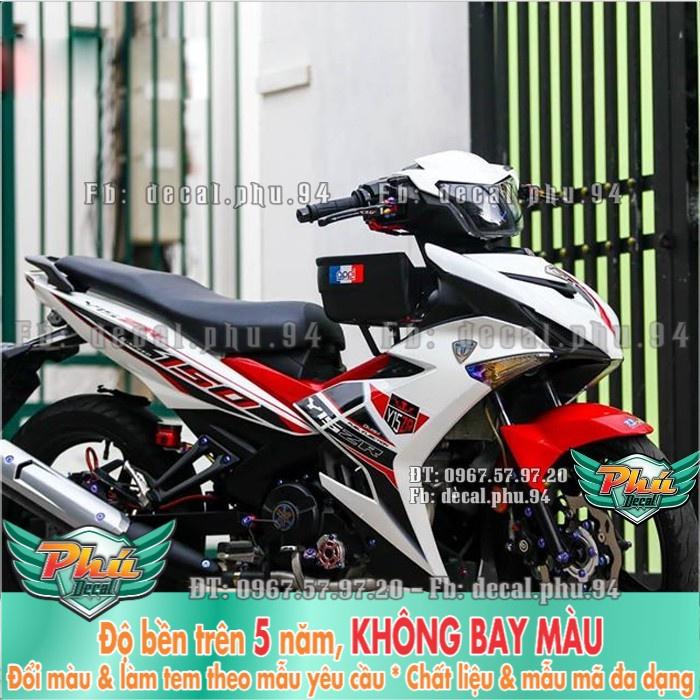 Tem rời EX 150 trắng đỏ Y15 ZR