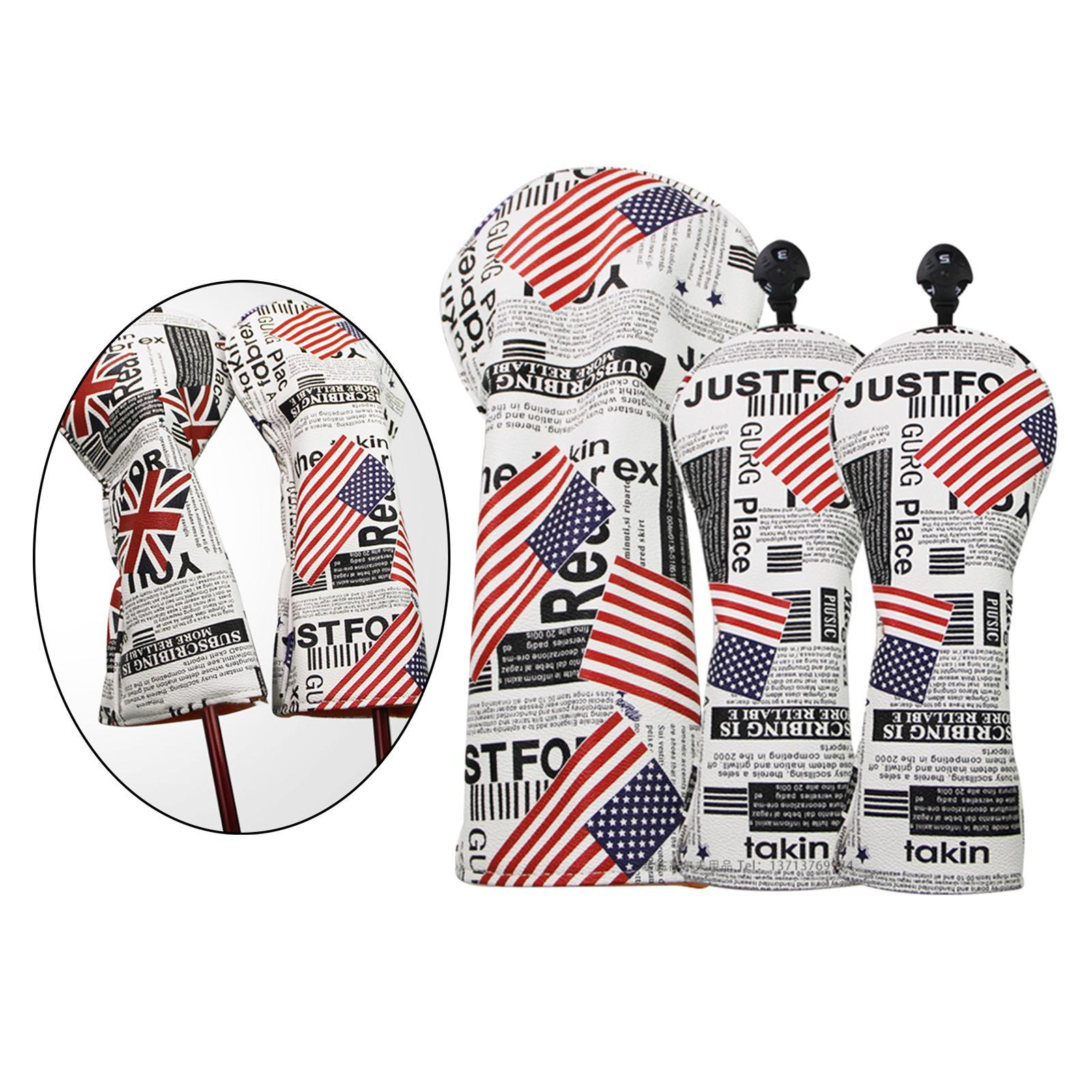 Golf Club Head Cover Driver Fairway Wood Hybrid Headcovers Protector Guard Stars