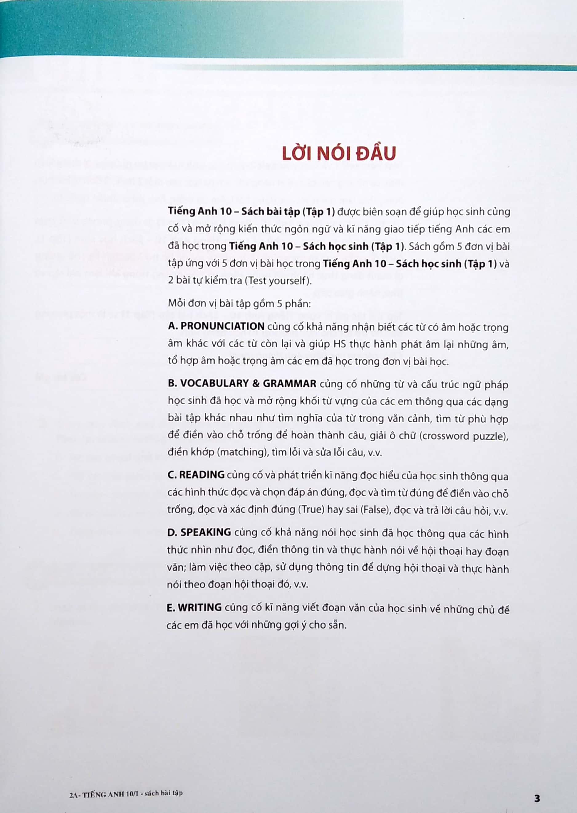 Tiếng Anh 10 - Tập 1 - Sách Bài Tập (2021)