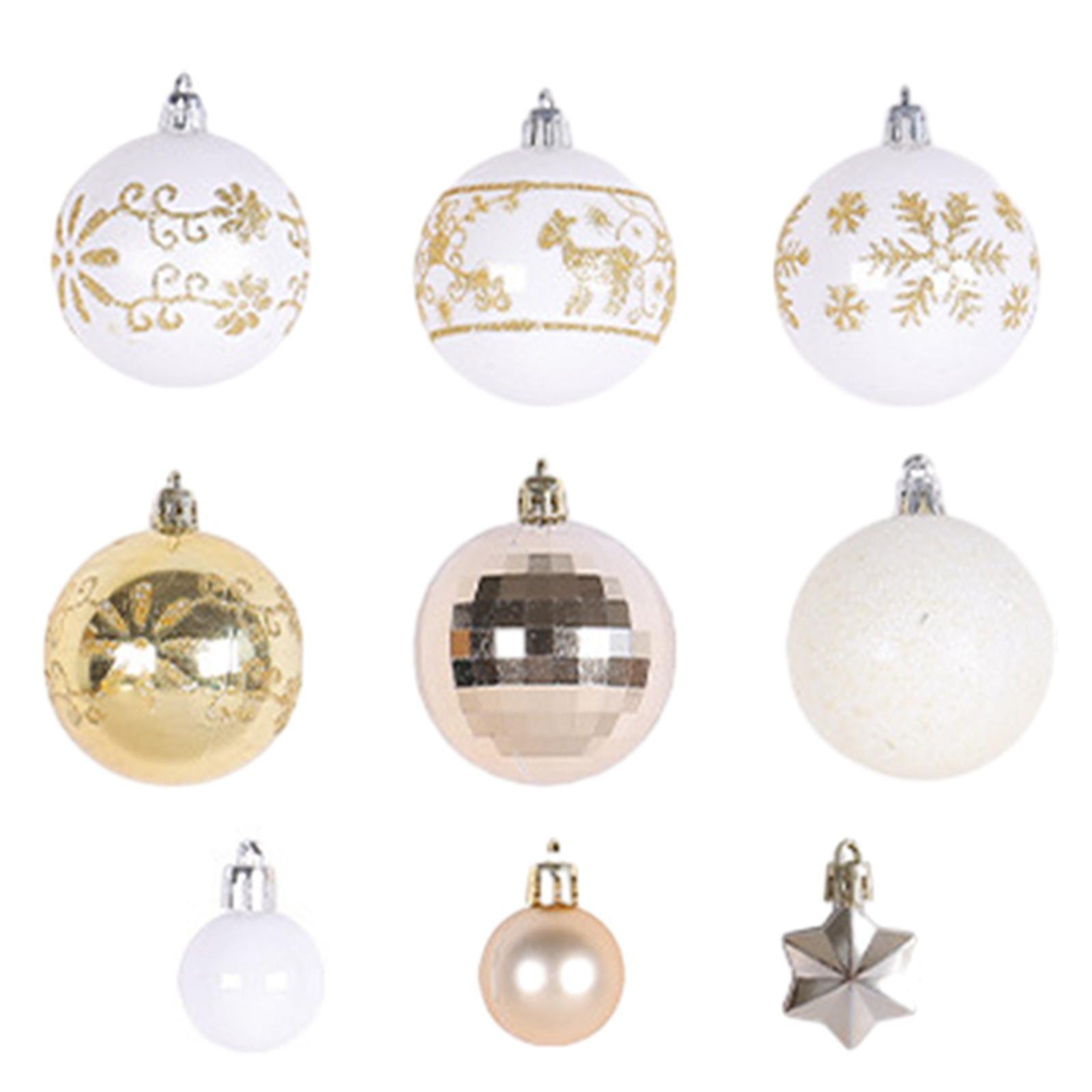 44Pcs Christmas Balls Ornaments with String Decorative Balls Xmas Tree Decor