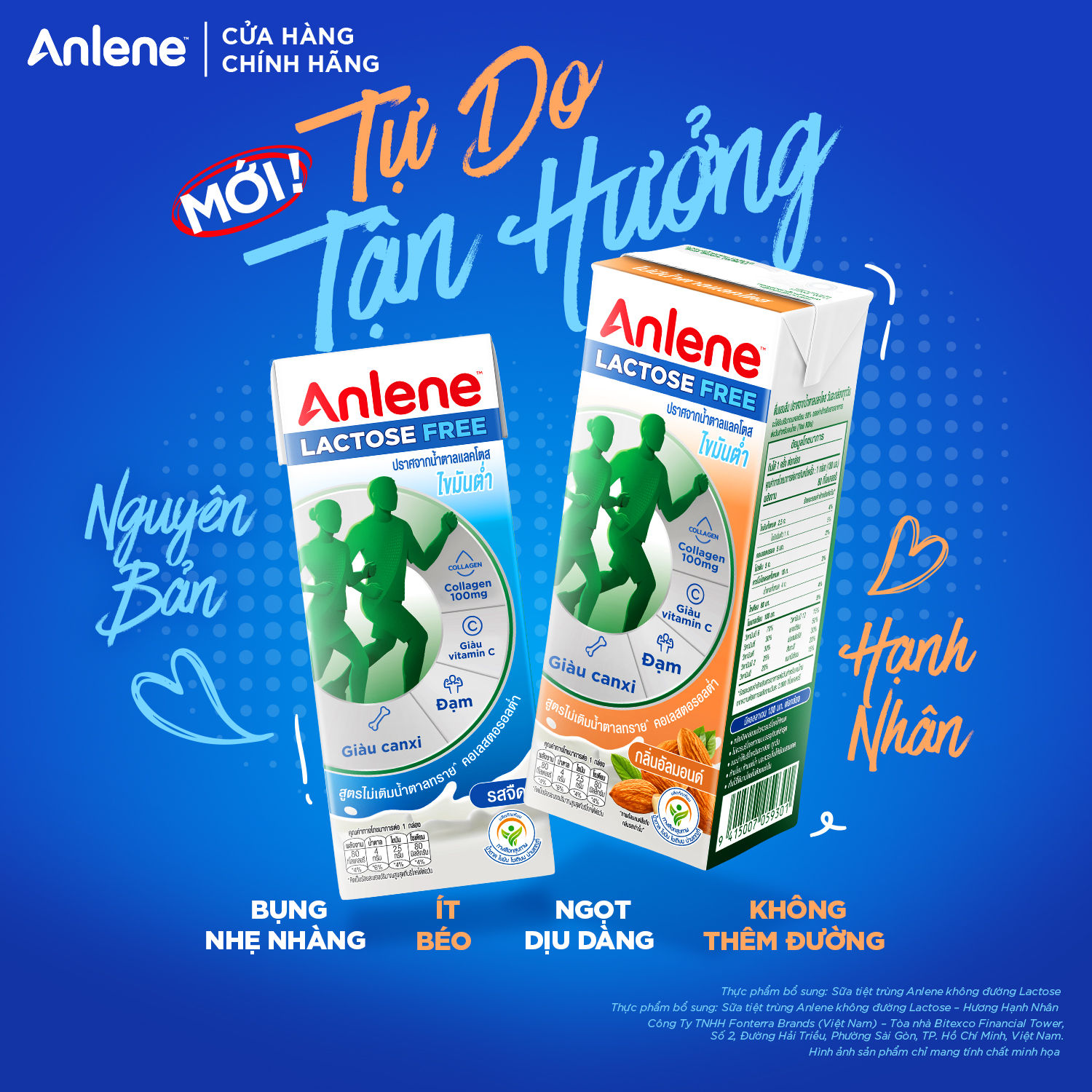 Thùng 18 hộp sữa Anlene không đường Lactose (18 x 180ml)