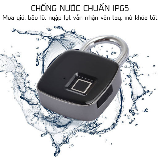 Ổ khóa vân tay chống trộm Nikeer P3 bằng thép không gỉ chống nước chống phá khóa