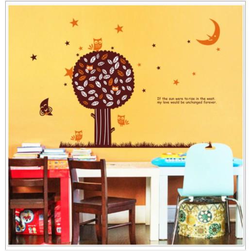 Decal trang trí tường Cây nâu lớn