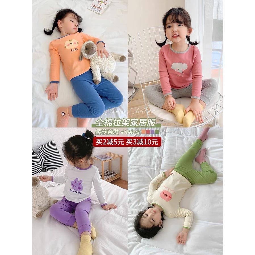 Bộ quần áo thu đông dài tay cotton tici cho bé