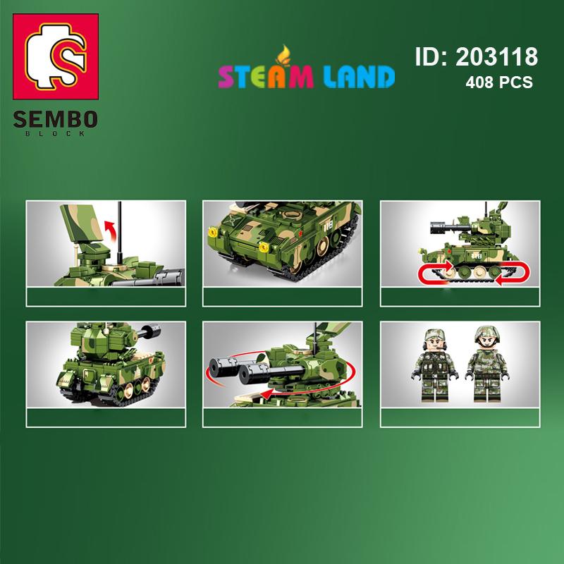 Đồ Chơi Lắp Ráp, Xếp Hình cho bé trai từ 6 tuổi Xe Tăng Chiến Đấu Đặc Dụng - SEMBO 203118