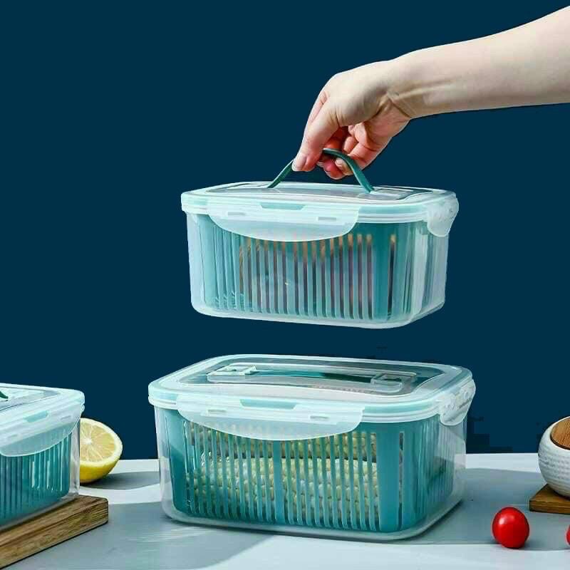 SET 5 HỘP ĐỰNG ĐỒ TỦ LẠNH ĐA NĂNG 2 LỚP CAO CẤP CÓ NẮP ĐẬY ĐỰNG THỰC PHẨM