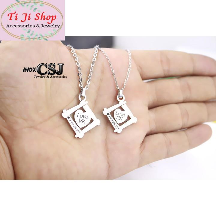 DÂY CHUYỀN INOX CẶP ĐÔI VỢ CHỒNG VK CK - 1 cặp- siêu đẹp chuẩn thời trang
