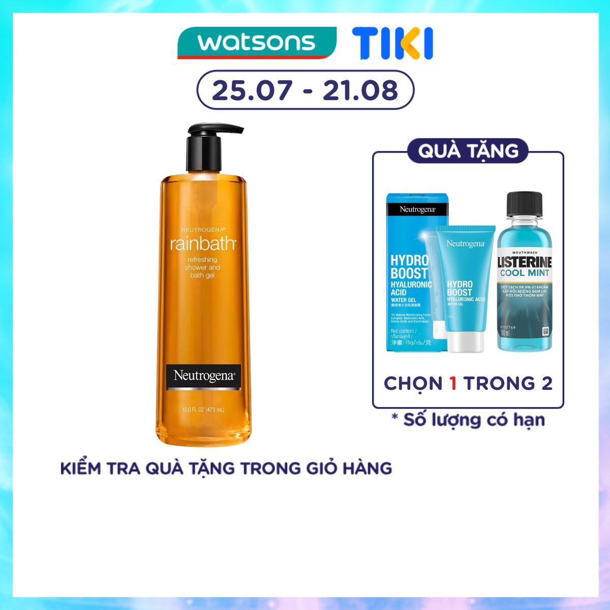 Sữa Tắm Neutrogena Rainbath Refreshing Shower &amp; Bath Gel Tươi Mát Và Mịn Màng 473ml