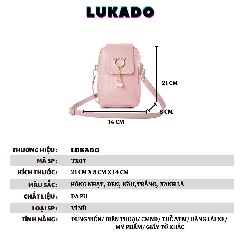Túi đeo chéo nữ cute mini thời trang phong cách Hàn Quốc đẹp cao cấp đi chơi giá rẻ LUKADO TX07
