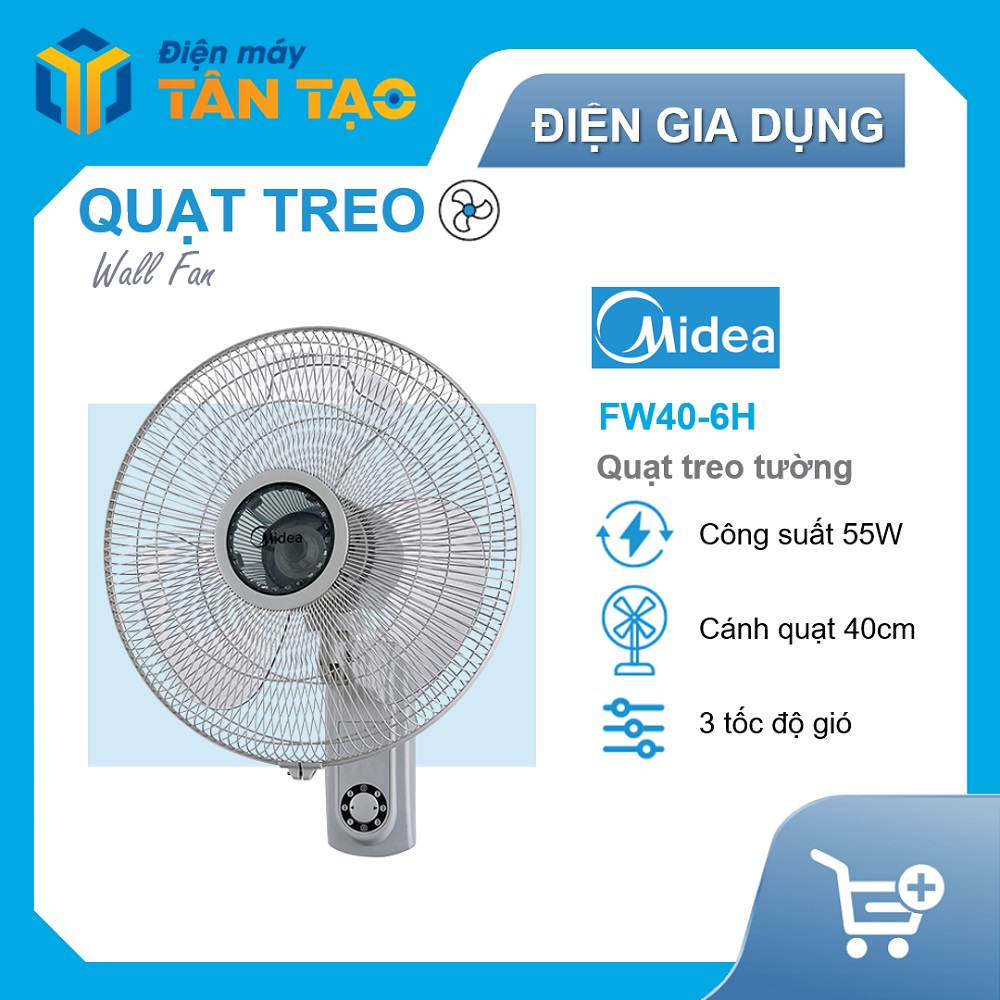 Quạt Treo Tường Midea FW40-6H (55W) - Hàng chính hãng