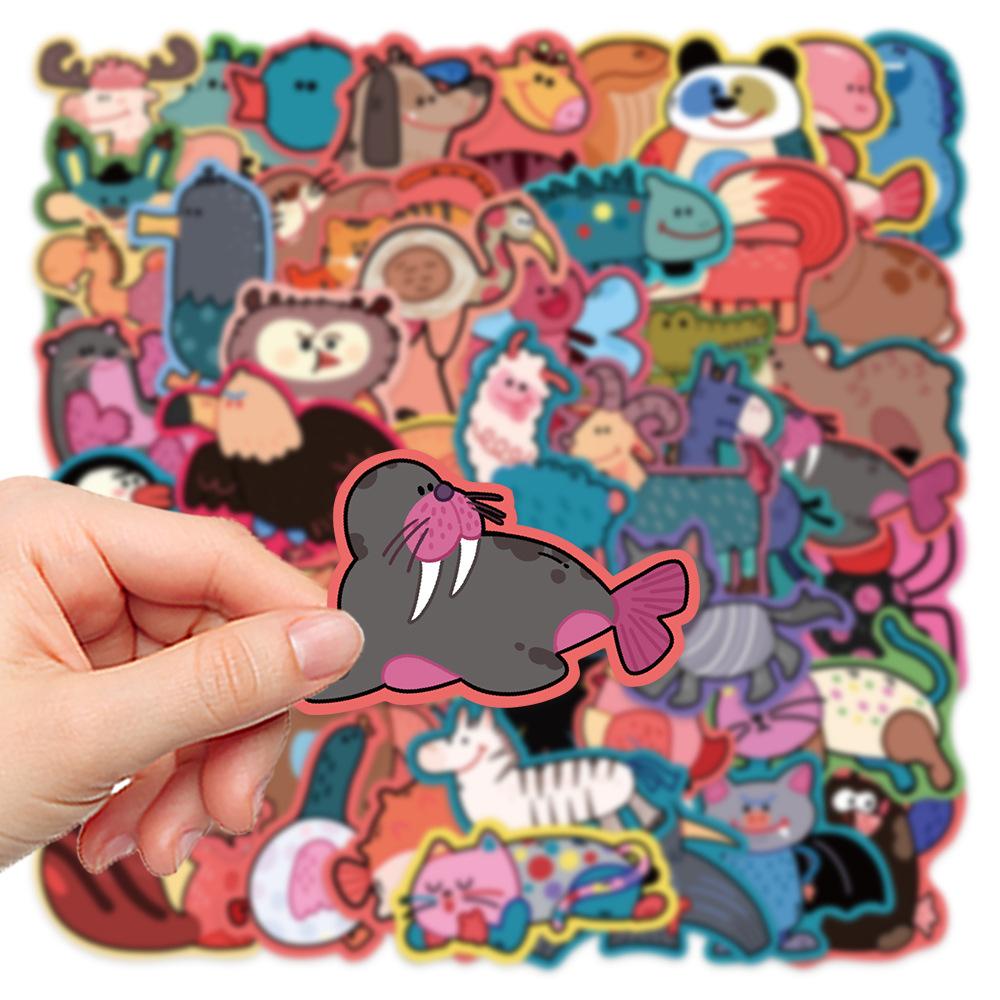 Sticker FUNNY ANIMAL hoạt hình cute trang trí mũ bảo hiểm,guitar,ukulele,điện thoại,sổ tay,laptop-mẫu S168