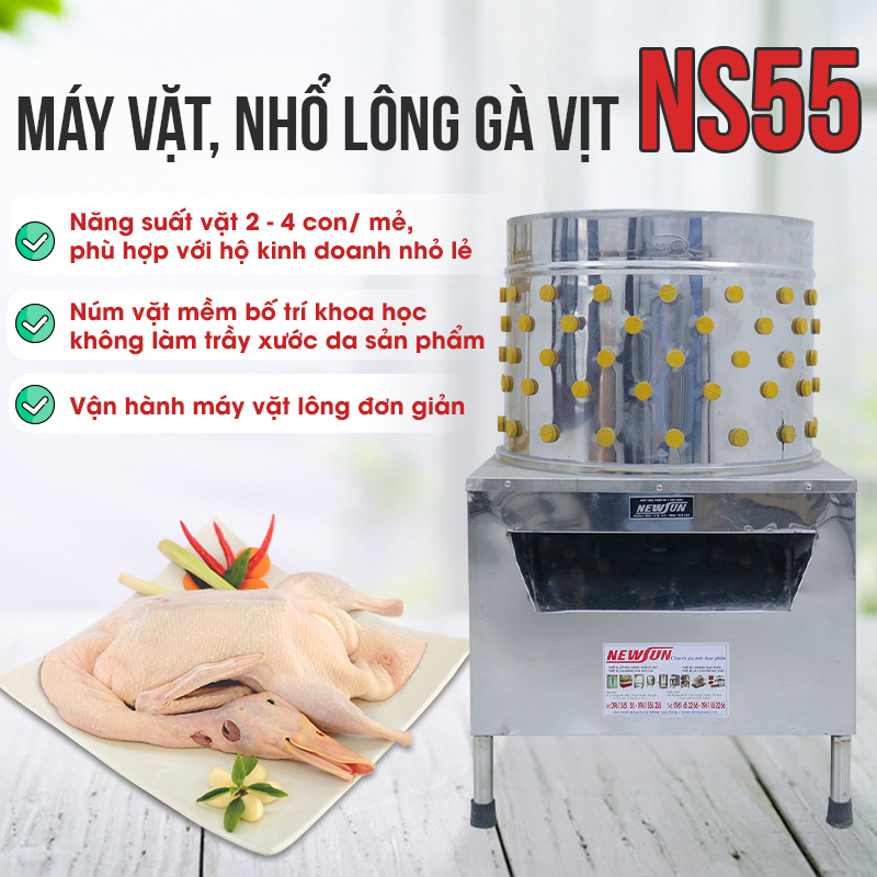 Máy Vặt, Nhổ Lông Gà Vịt Ngan NEWSUN 55 Cm - Hàng Chính Hãng