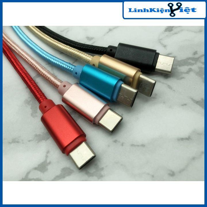 Dây cáp sạc USB type C bọc dù 30cm sạc truyền dữ liệu loại tốt