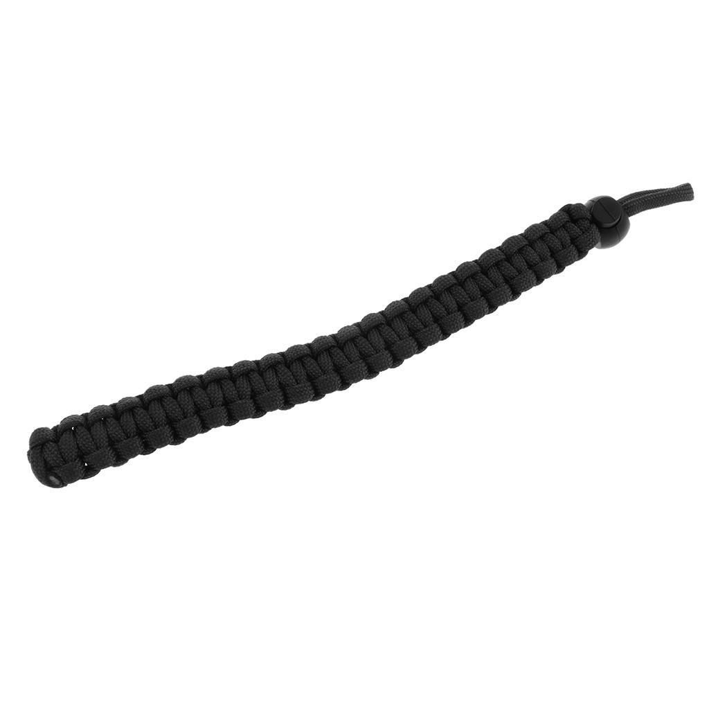 Black   Parachute   Cord   Paracord   Hand   Wrist   Strap   Lanyard   for   Key