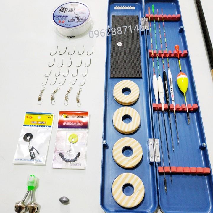 Combo hộp phao câu cá 5 quả kèm 14 món phụ kiện