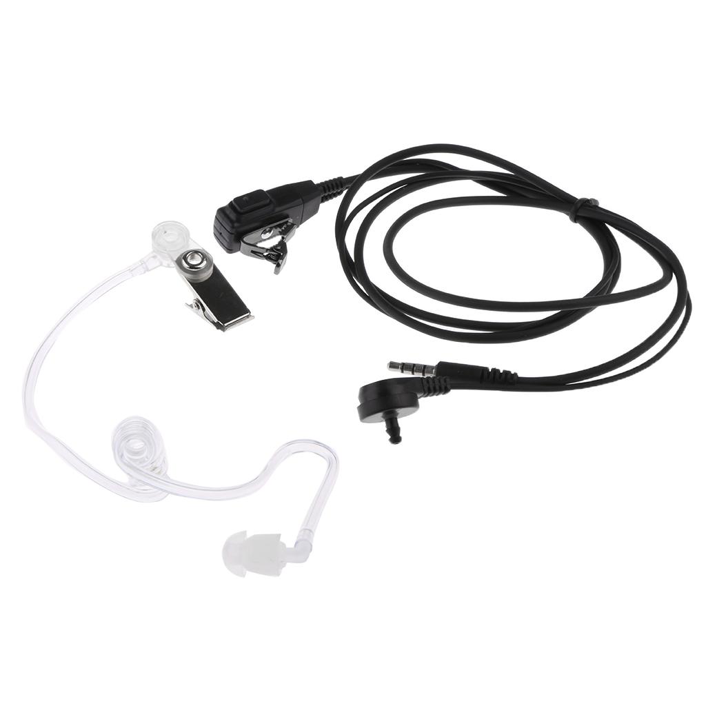 3.5mm Jack Acoustic Tube Earpiece Headset with PTT and Mic For Phones