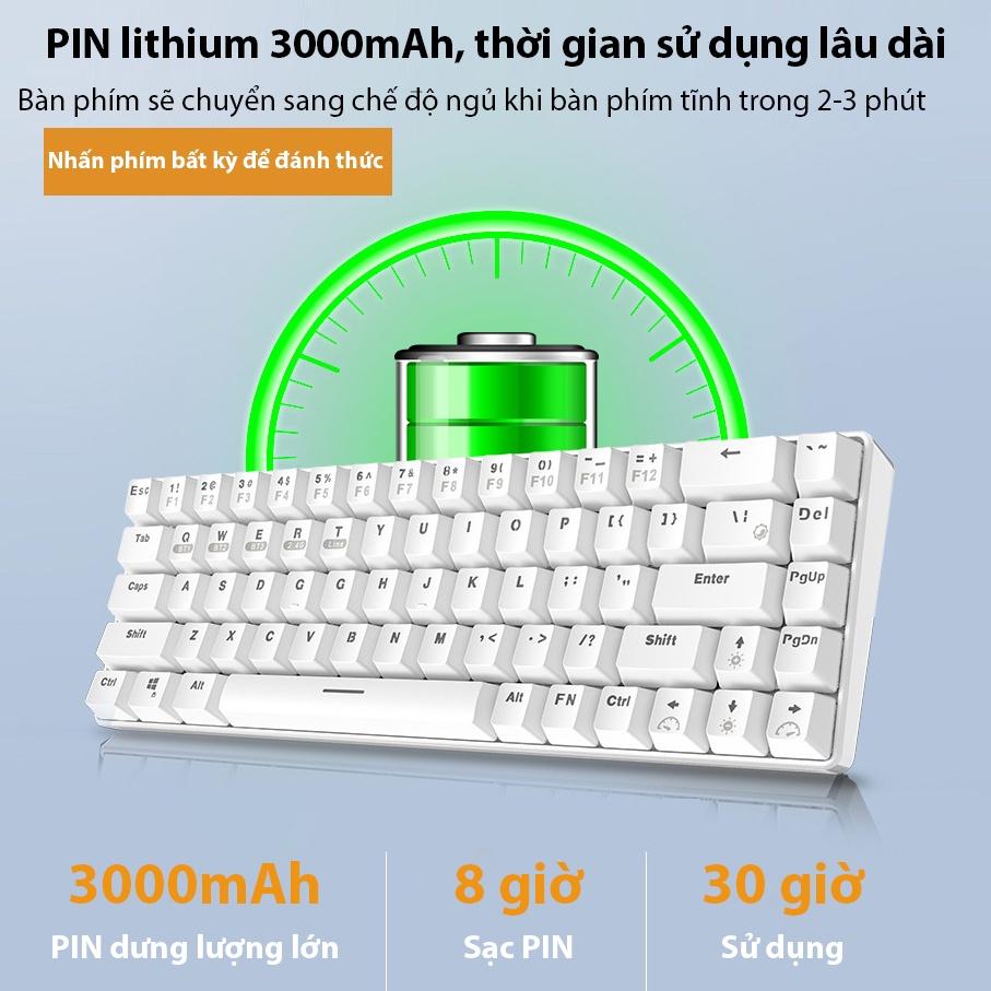 Bàn phím cơ Coputa bàn phím bluetooth không dây mini kết nối điện thoại laptop máy tính bảng Full LED XM68