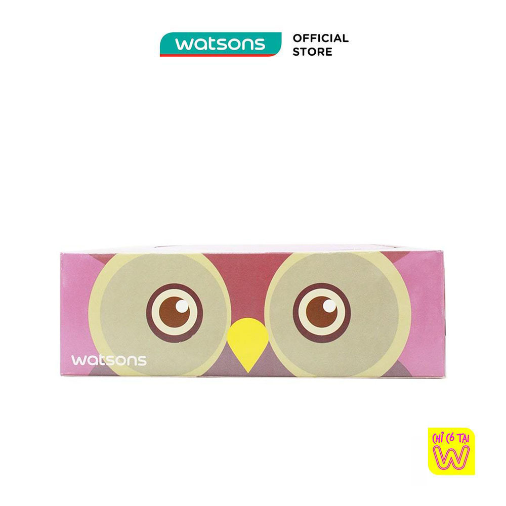 Khăn Giấy Hộp Watsons Velvety Soft Box Tissues Parrot & Owl Mềm Mịn 3 Lớp 100 Miếng