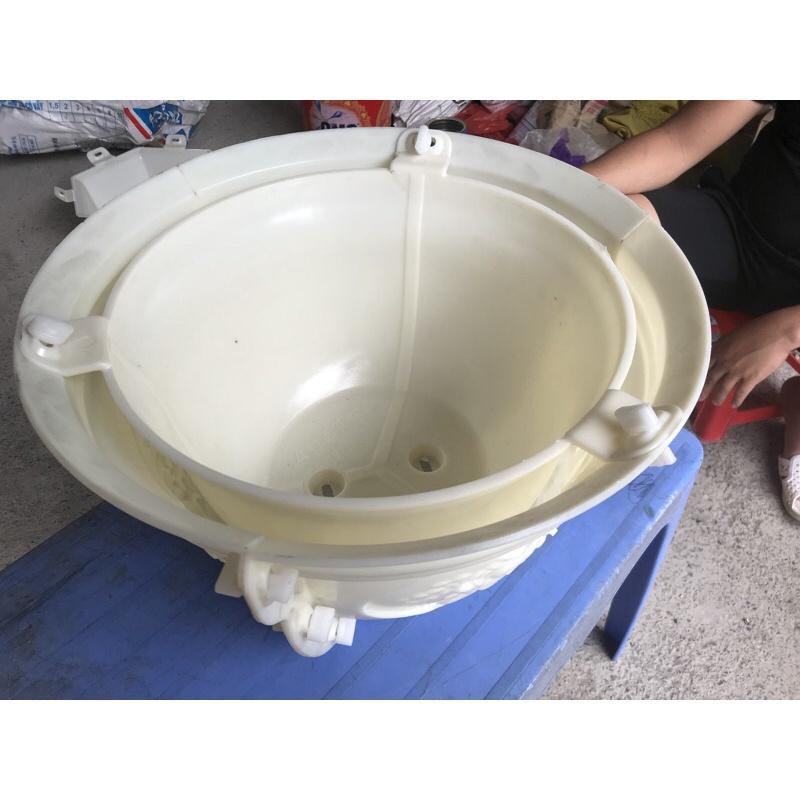 Khuôn đúc chậu tròn rộng 40 cm mẫu tùng cúc mai, có lòng trong