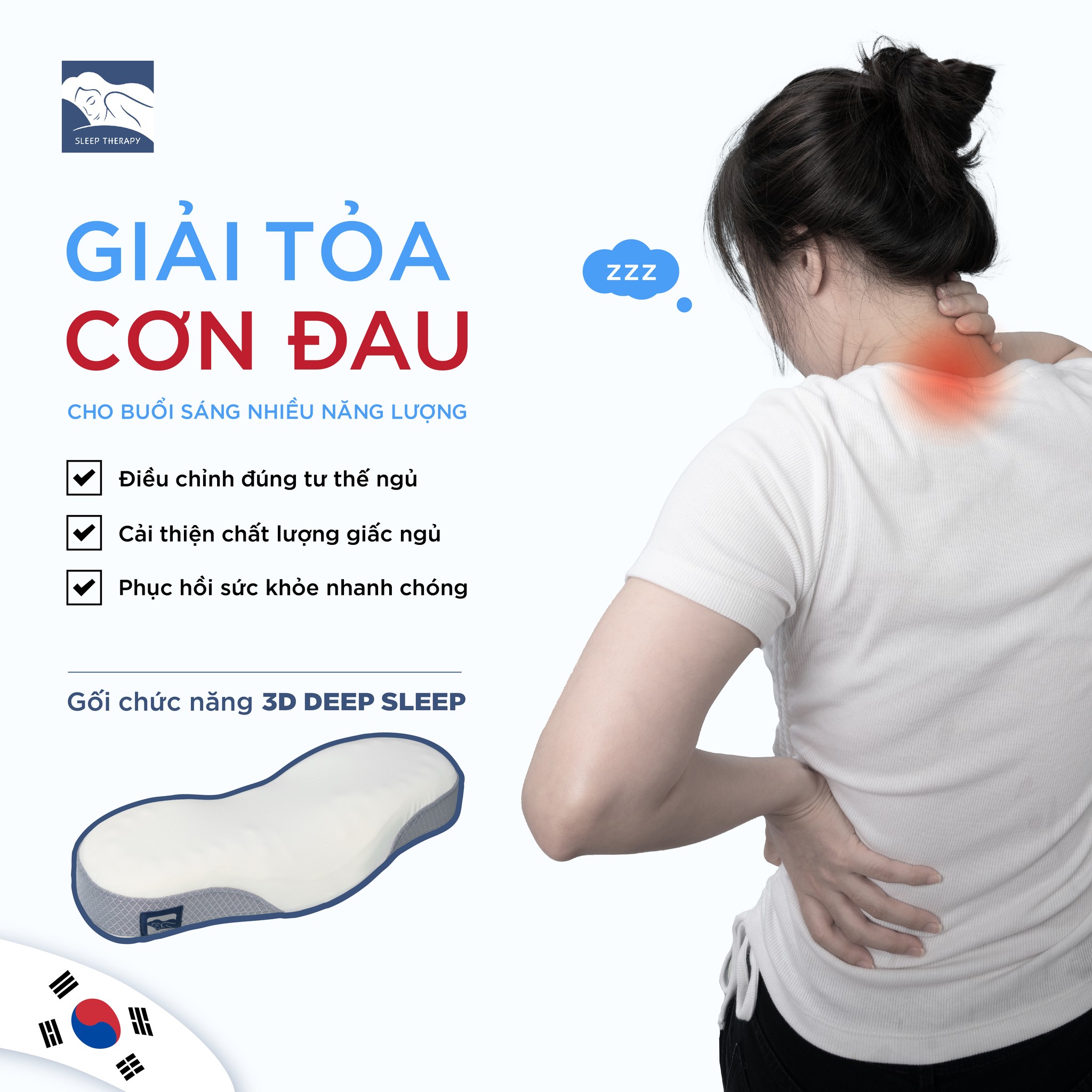 Set gối cặp đôi - Gối ngủ ngon giảm đau vai gáy cổ - Sleep Therapy - Màu ngẫu nhiên