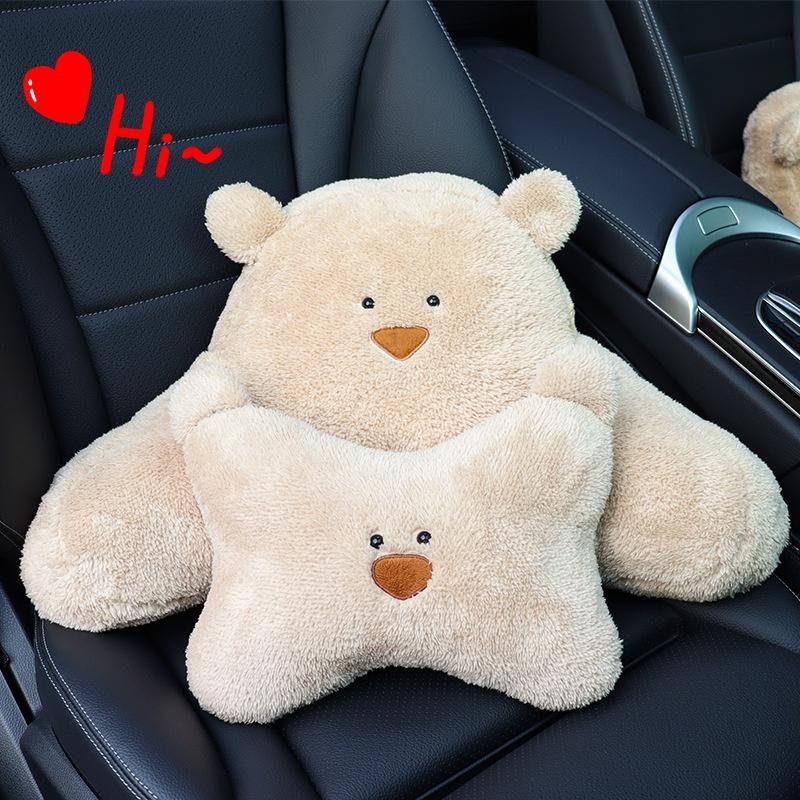 Gối Tựa Đầu Hình Gấu Nhồi Bông Dễ Thương Dùng Cho Xe Hơi/ Văn Phòng