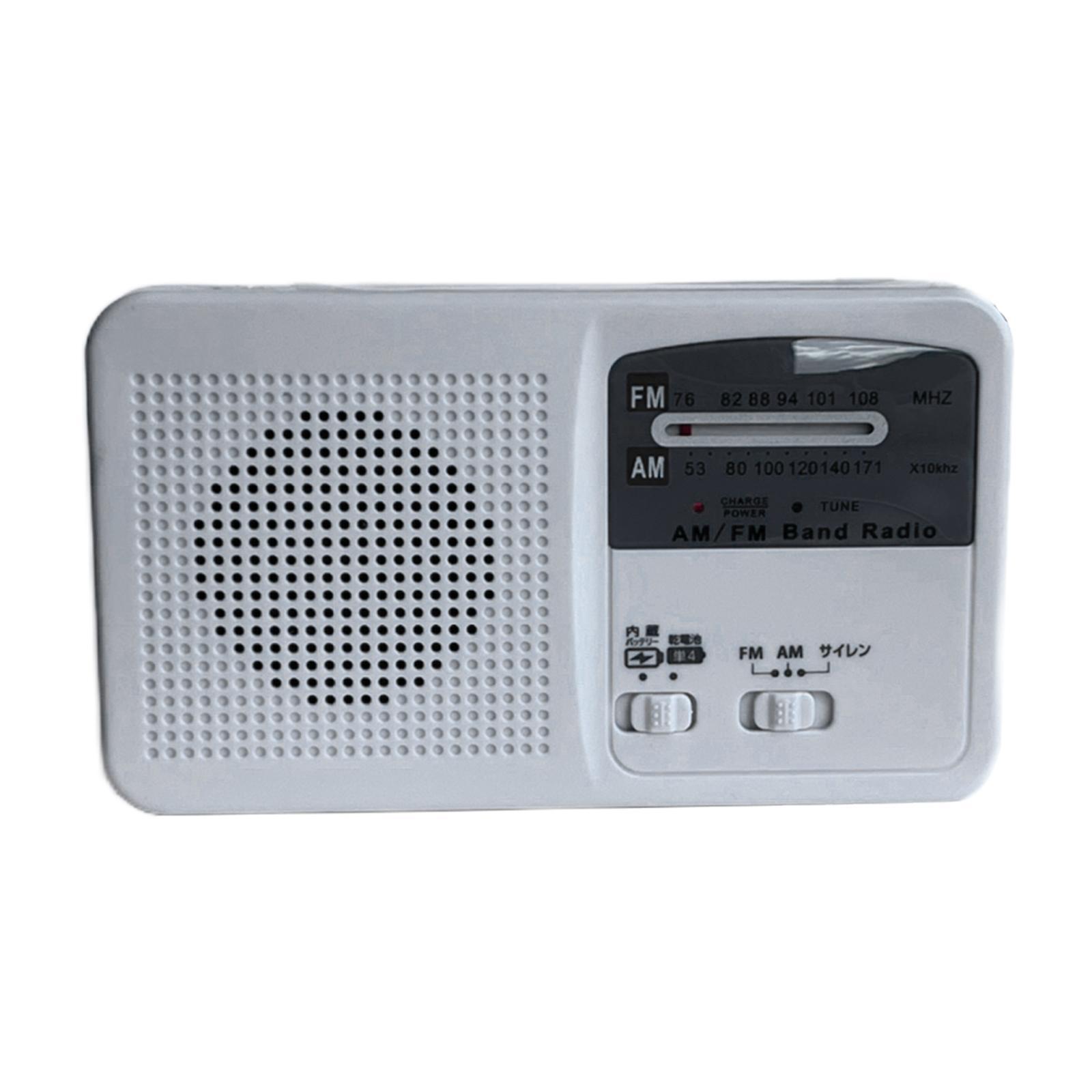 Powered  Radio Solar Crank Battery AM/FM   Radio White