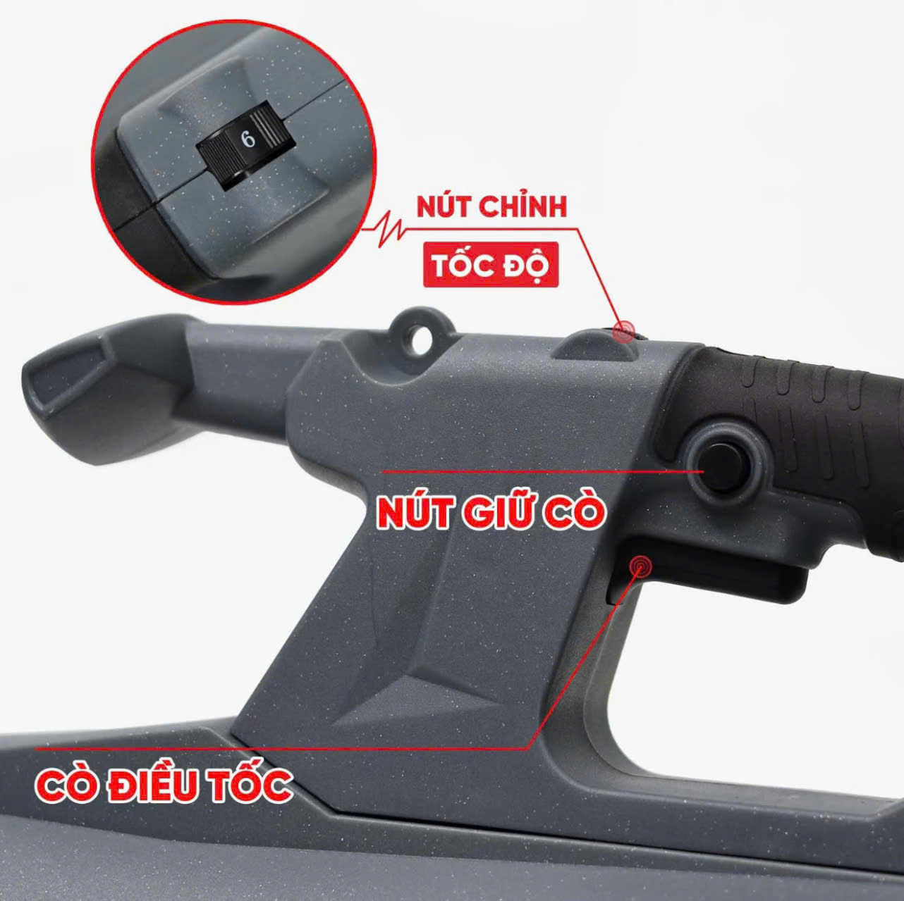 Máy Thổi Lá Điện Wokfix WF ELB3800W Công Suất Lớn 3800W 6 Cấp Chỉnh Tốc Chuẩn Đồng Bảo Hành 6 Tháng