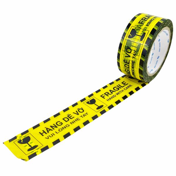 Băng Keo Hàng Dễ Vỡ - Fragile Handle With Care 50 m - Thiên Long BKD-001 - Màu Vàng