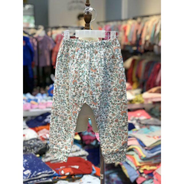Quần thu đông cotton bé trai/bé gái size 1-5t bo gấu họa tiết