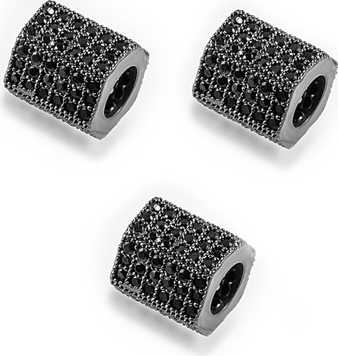 Combo 3 cái charm hợp kim đính đá hình lục giác - Ngọc Quý Gemstones