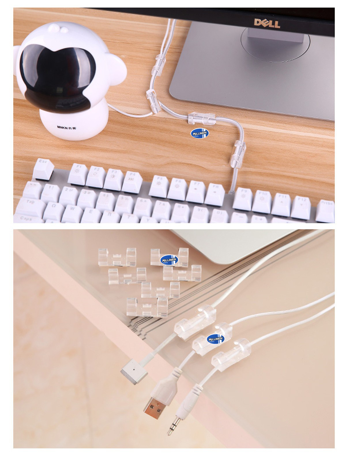 Bộ 20 Kẹp Giữ Dây Điện, Dây Cáp Nhỏ Trong Suốt Milliken NL-3114