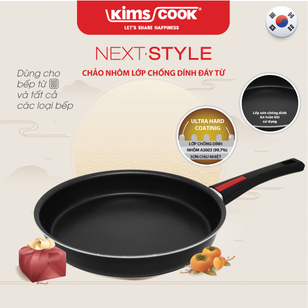 Chảo Next Style đáy từ hợp kim nhôm chống dính Kims Cook 20cm