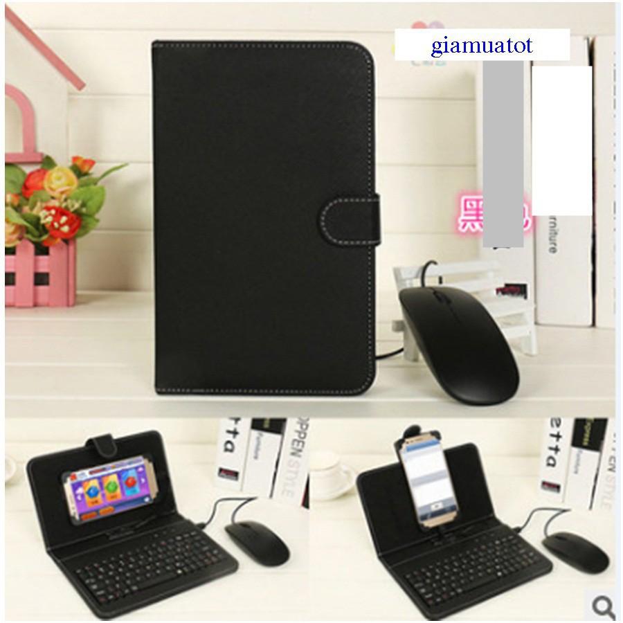 Bao da bàn phím kèm chuột cho điện thoại, máy tính bảng từ 4.4.-7.8 inch