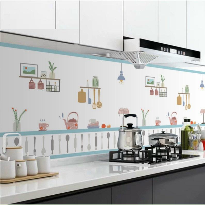 Giấy Dán Tường Bếp Cách Nhiệt Chống Dầu Mỡ, Chịu Nhiệt - Decal Dán Bếp