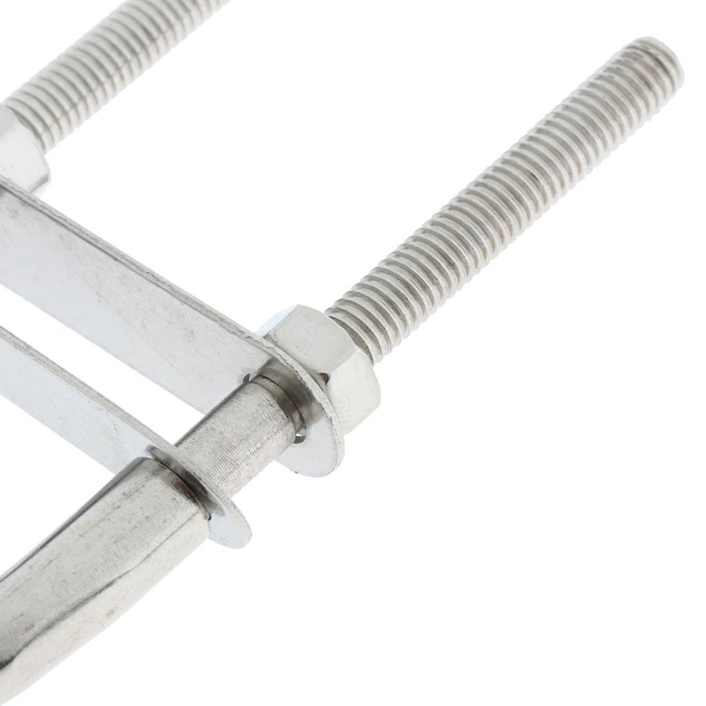 2 Pieces 304 Stainless Steel Boat Bow / Stern Eye, U-Bolt, Marine Rigging M6*90