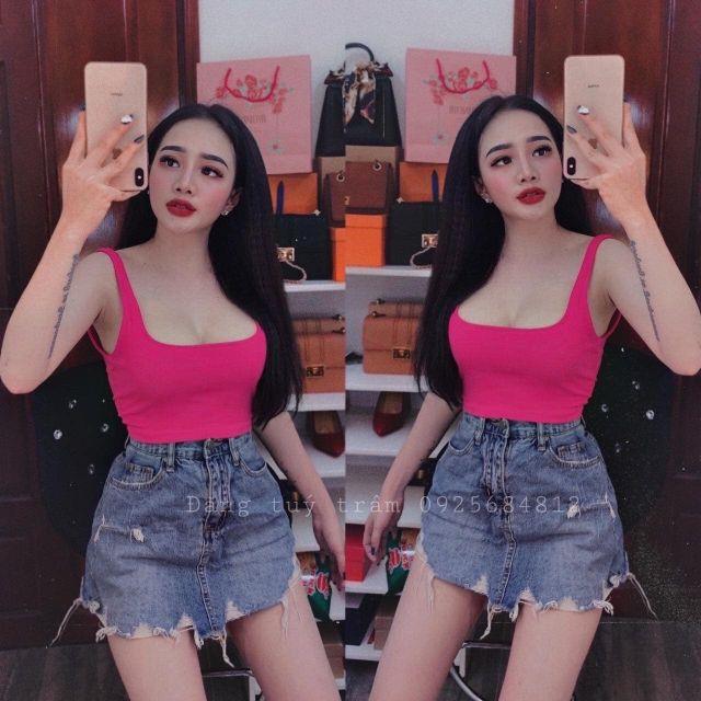 Áo croptop 2 dây hở lưng