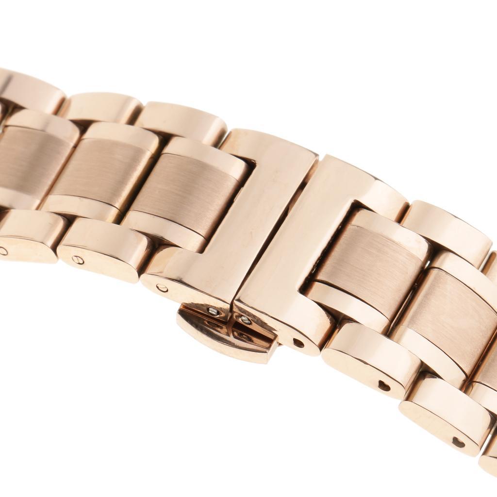 Solid Stainless Steel Watch Band Strap Bracelet Butterfly Buckle Belt 18mm