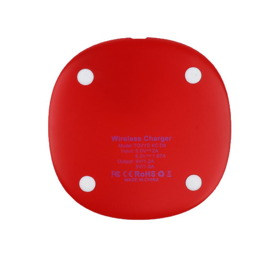 Fast  Wireless Charger Charging Pad For  S8 S7  6 7 8 X Red