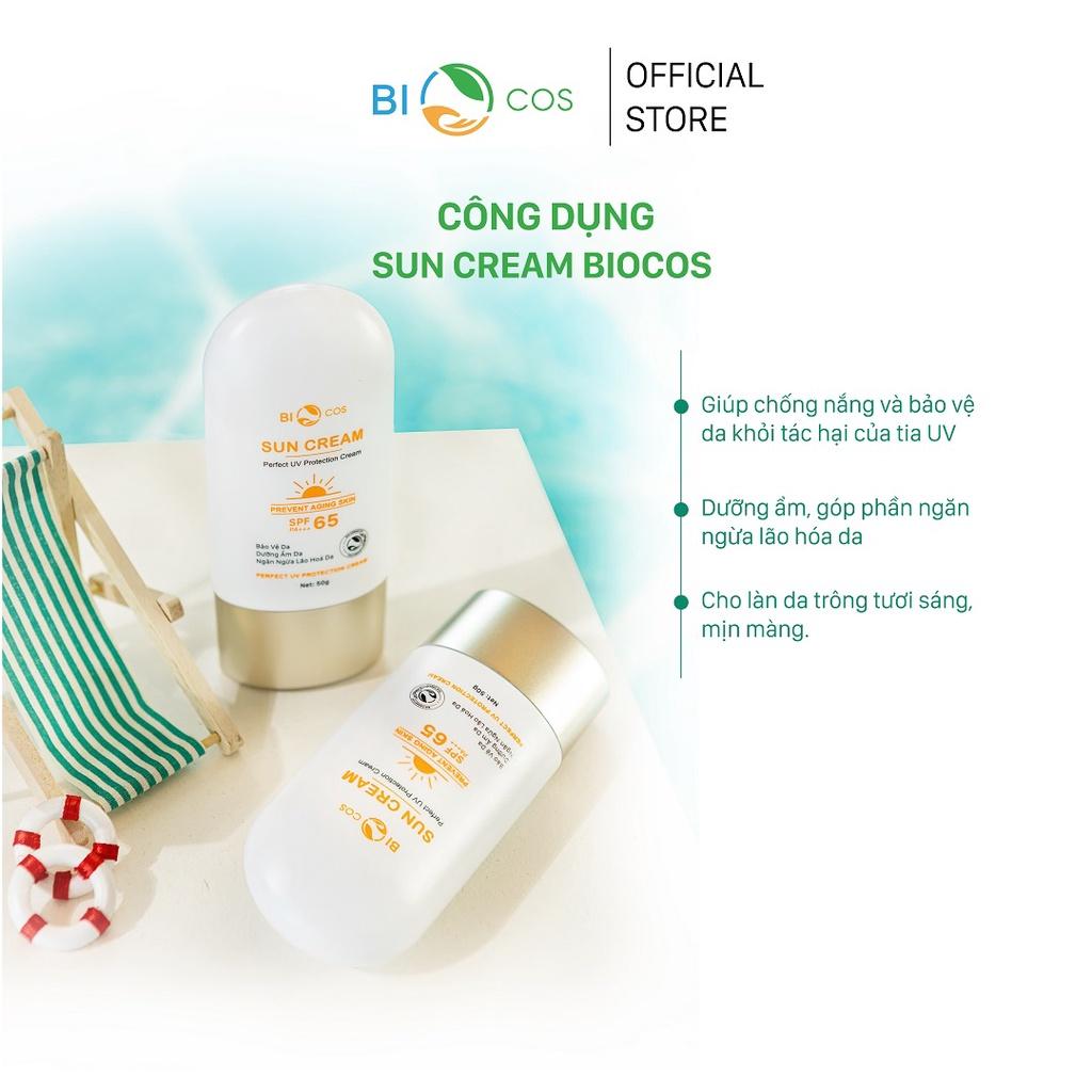 Kem Chống Nắng BIOCOS Sun Cream SPF65+++ (50g mẫu mới 2022)