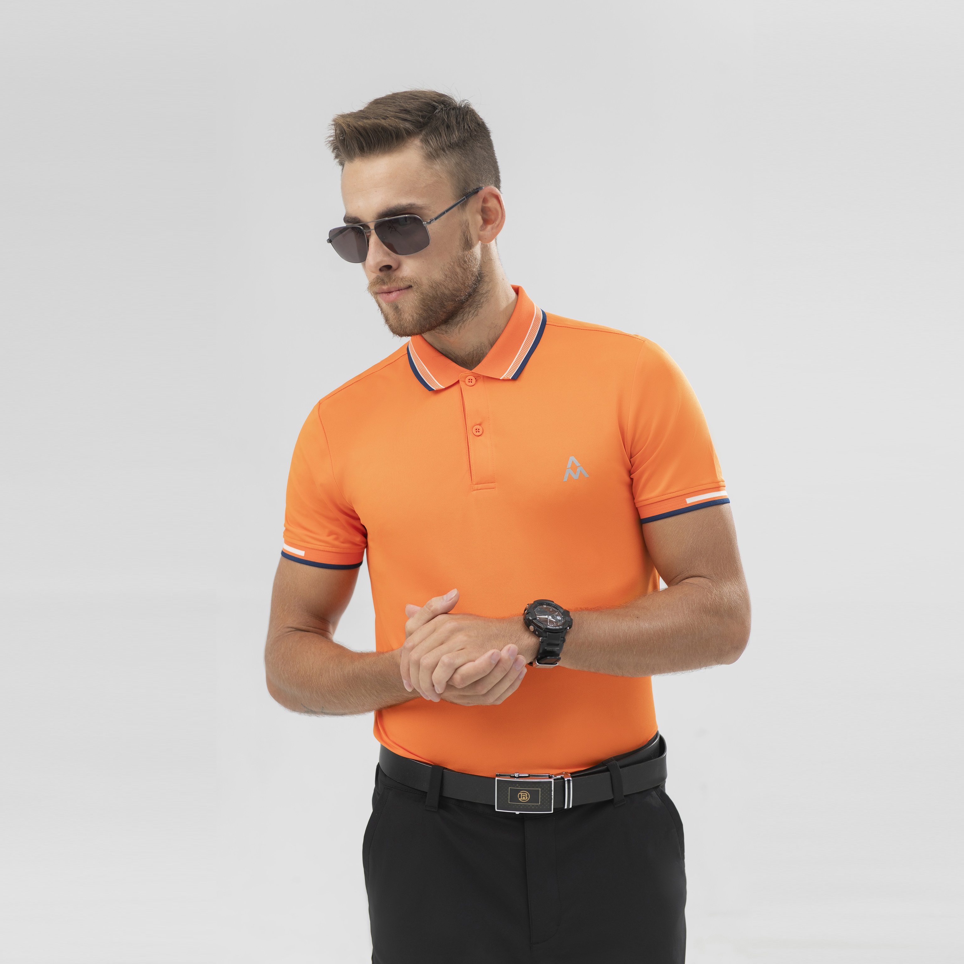 Áo Polo Nam ngắn tay AM PLM221 có cổ thoáng khí, nhanh khố, không bai xù, co dãn tốt.