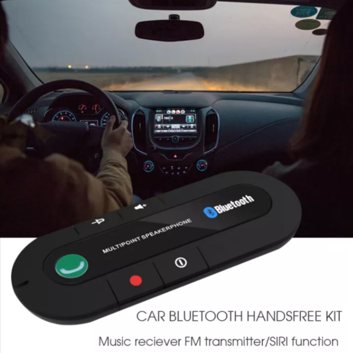 Bộ loa nghe nhạc Bluetooth ôtô chế độ rảnh tay an toàn khi lái xe âm thanh trầm siêu chất