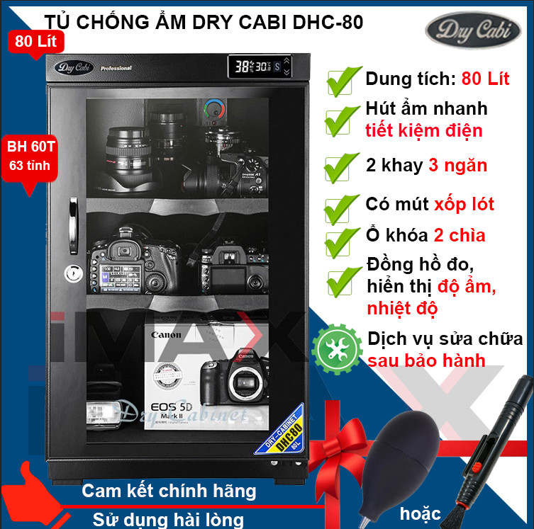 TỦ CHỐNG ẨM DRY CABI DHC80, 80LÍT - HÀNG CHÍNH HÃNG