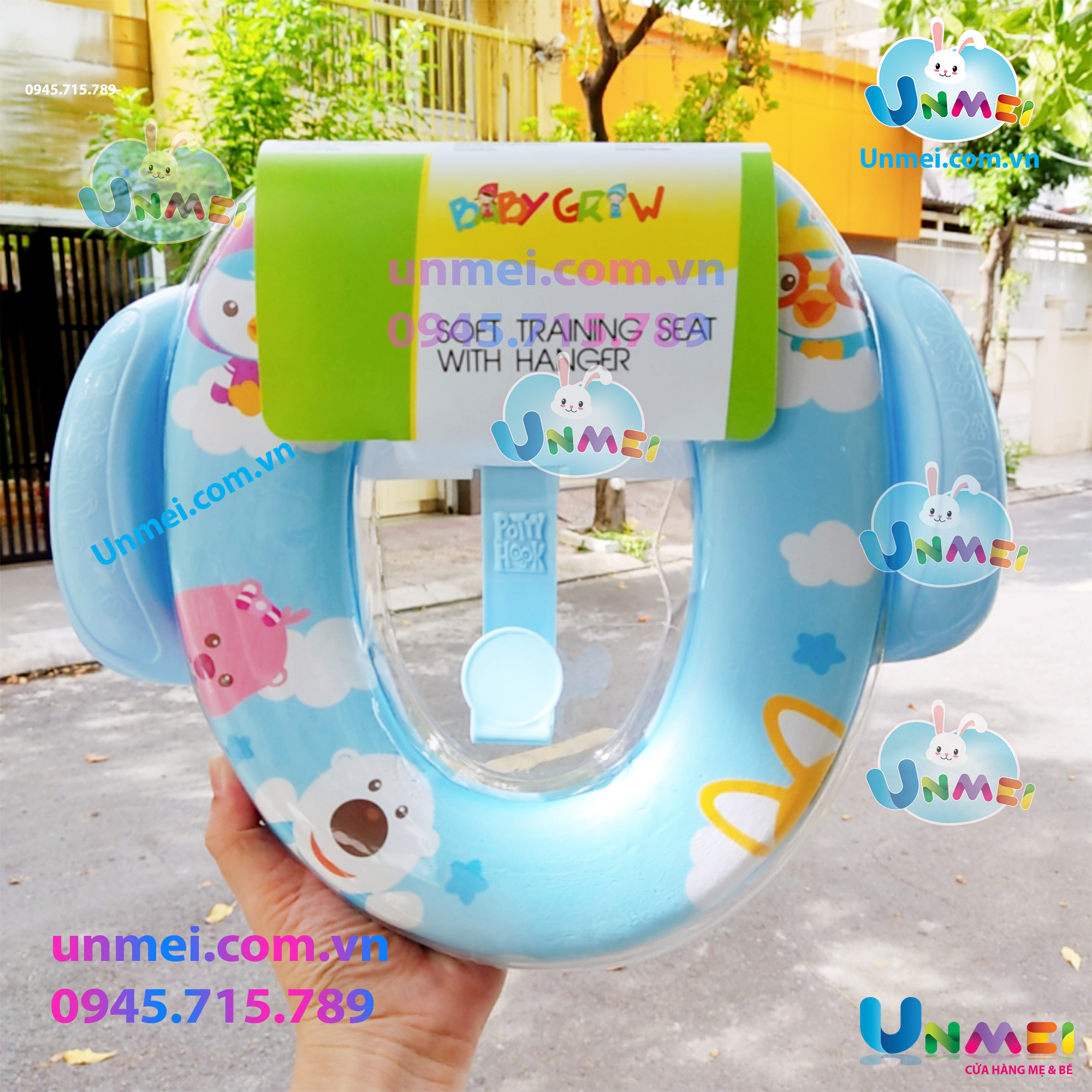 Lót Bồn Cầu - Bệ Toilet cho Bé - Tay Vịn An Toàn - Nhân Vật Hoạt Hình Có Đệm - màu sắc dễ thương (giao màu ngẫu nhiên)