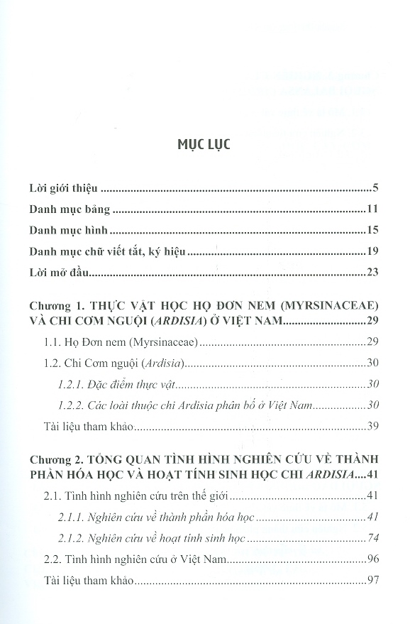 Thành Phần Hóa Học Và Hoạt Tính Sinh Học Của Một Số Loài Ardisia Thuộc Họ Myrsinaceae Ở Việt Nam (Bìa cứng)