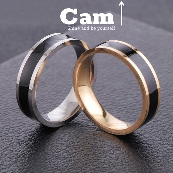 Nhẫn Nam Nữ Basic Row Ring Màu Bạc Đẹp Cao Cấp - Nhẫn Unisex Titan Không Gỉ - Row Ring -Cam Accessories