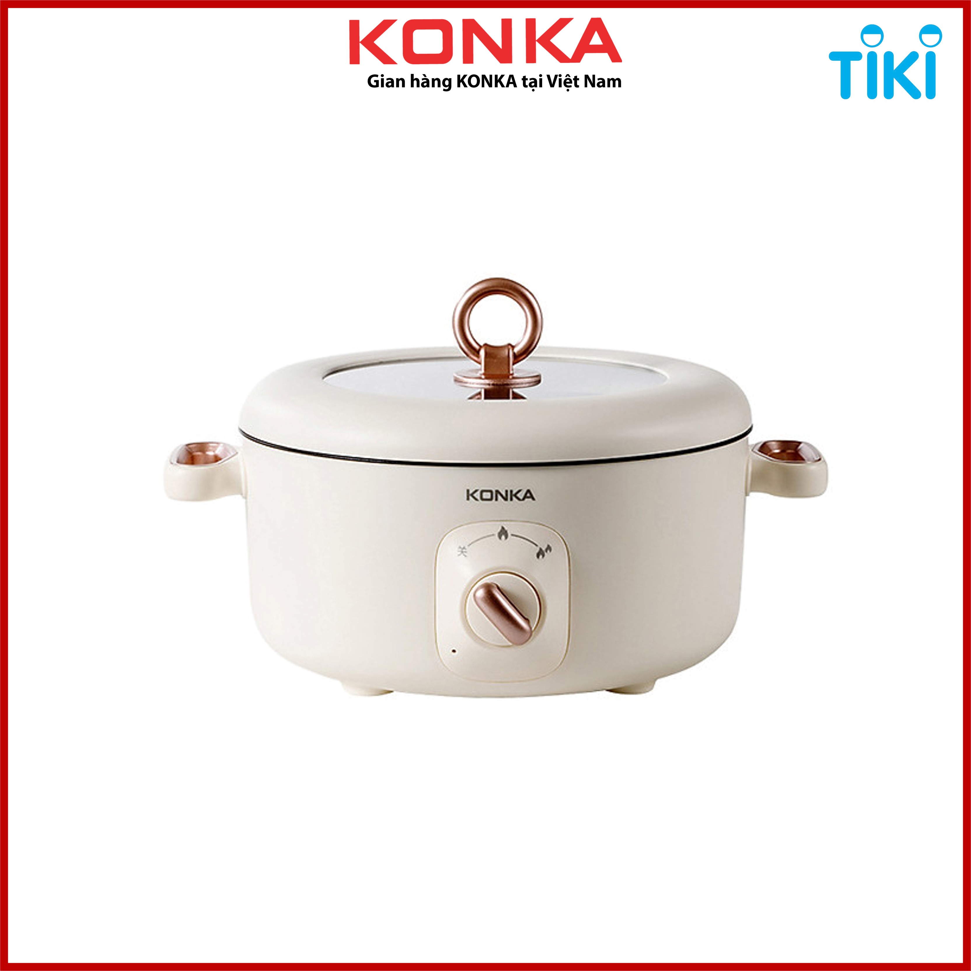 Nồi Lẩu Điện Đa Năng Chống Dính 3 Lít 1000W KONKA KZG-HP03 - HÀNG CHÍNH HÃNG