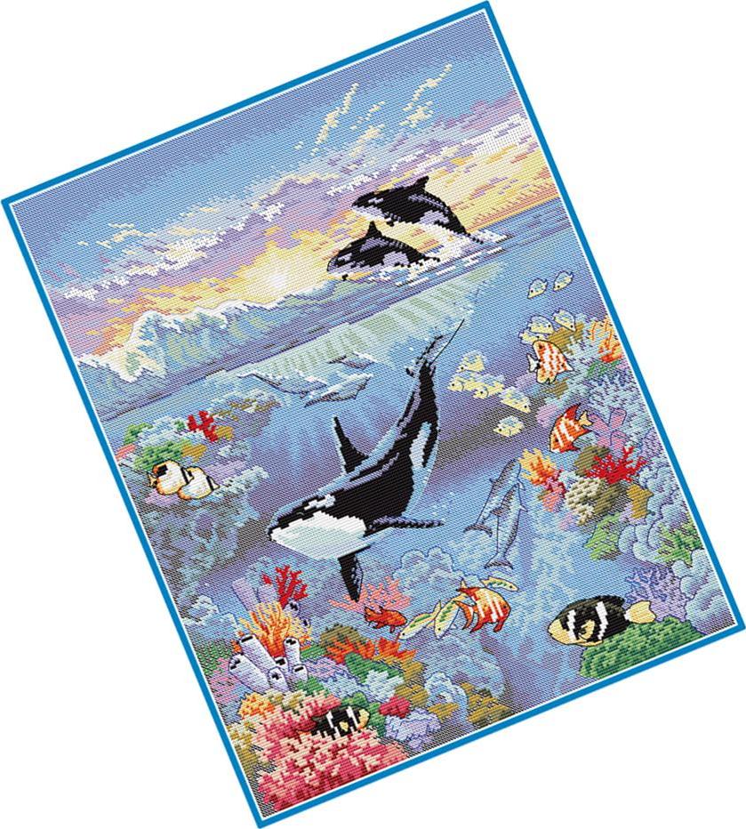 Thế Giới Đại Dương Đóng Dấu Chéo Nữ Thời Trang Bộ Dụng Cụ dùng cho Trẻ Em Thêu 11 Tính